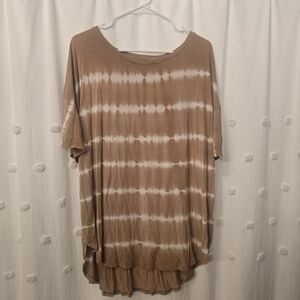 Time And Tru Brown Tie-Dye Women's Top Size Xxl Soft